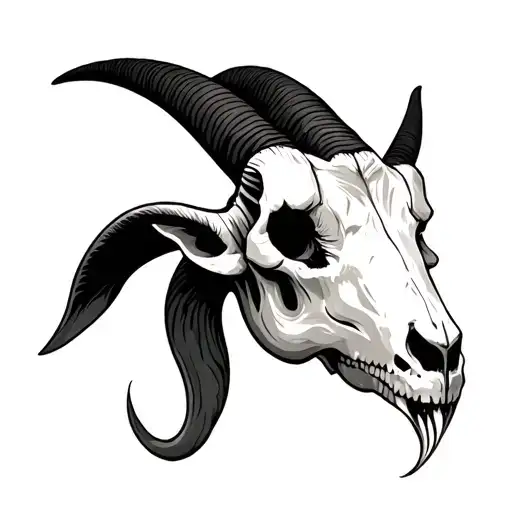 goat skull tattoo design idea