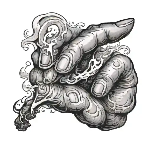 Hand in the shape of smoke without clear outline. Represents anger that suffocates if free. Left side of neck. tattoo design idea
