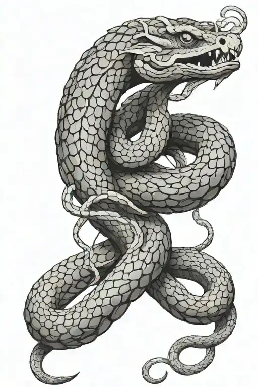 serpent intertwined tattoo design idea