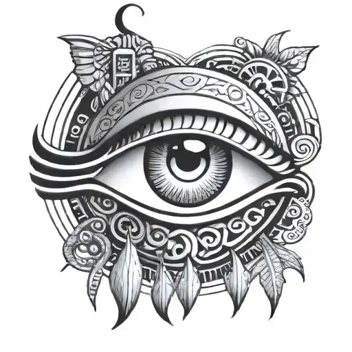 egyptian eye symbol with sun and moon symbol and Scorpio sign m tattoo  tattoo design idea
