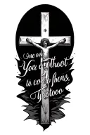 cross with bible scripture tattoo design idea