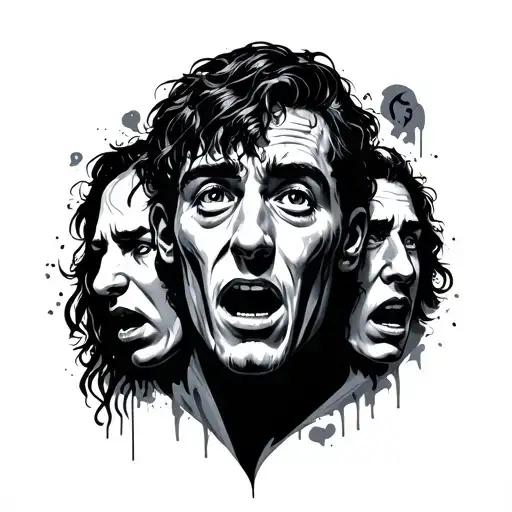 small hand tattoo with lots of emotions representing mental health struggles for men tattoo design idea