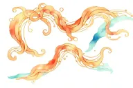 waves flowing line art tattoo design idea