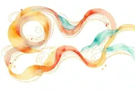 waves flowing line art tattoo design idea