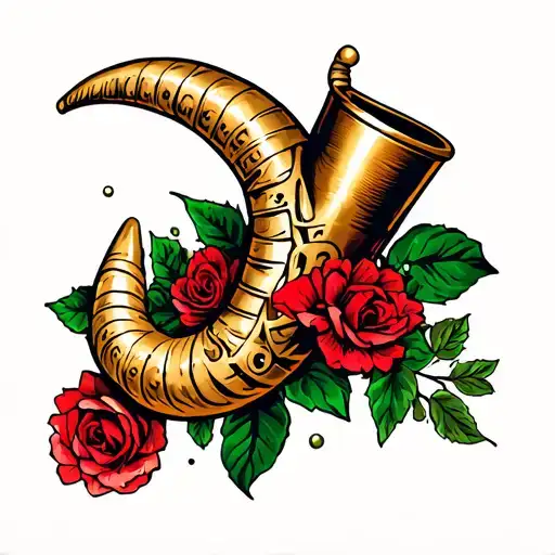 cornicello italian horn of good luck tattoo design idea