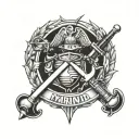 marines commando dagger combined tattoo design idea