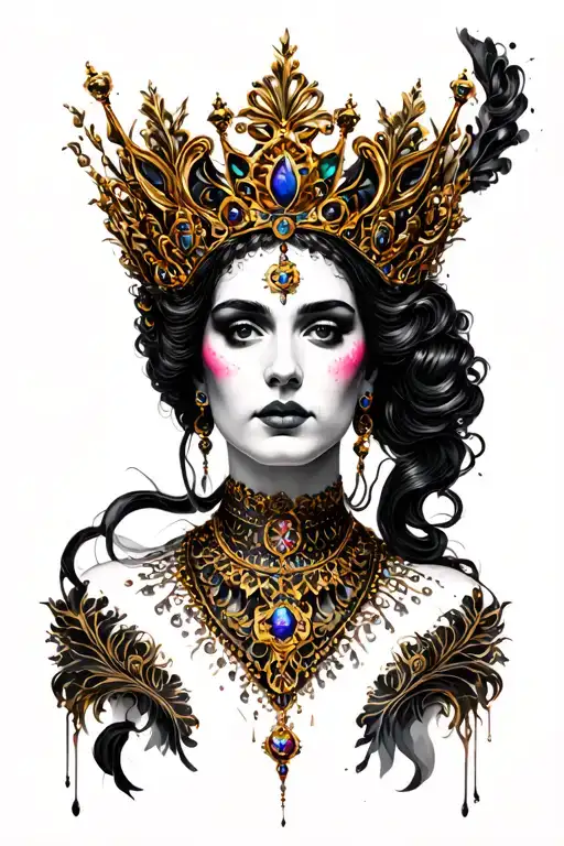 BLACK QUEEN tattoo design idea