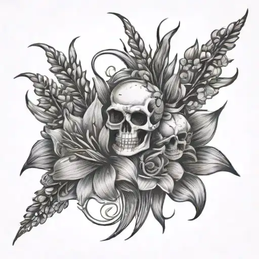 Gladiols with birthday and day of death mother tattoo design idea