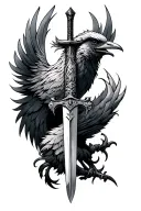 a phönix with a dagger tattoo design idea