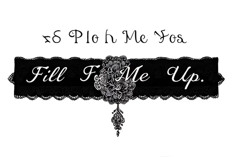 "Fill Me Up"  "long garter belt" "lace" "pistol" tattoo design idea
