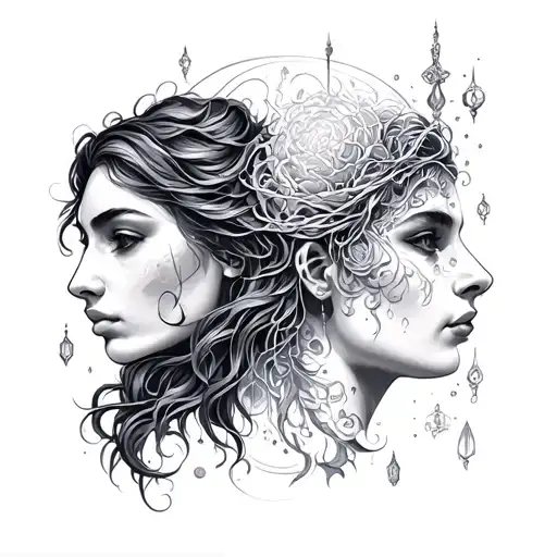 Aquarius And Gemini tattoo design idea