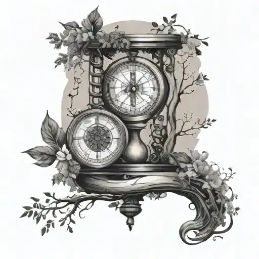 spiral staircase hourglass tree of life compass tattoo design idea