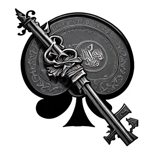 Resident Evil 4 las Plagas wrapped around resident evil 2 spades key tattoo design idea