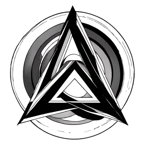 optical illusion triangle outline intertwined tattoo design idea