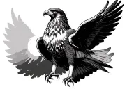 hawk with wings that fade into tamuku tattoo design idea