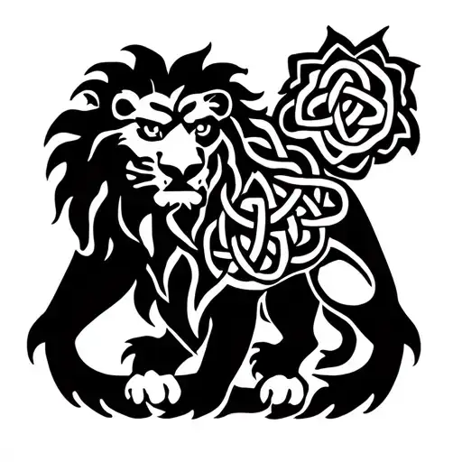 Celtic knot lion. tattoo design idea
