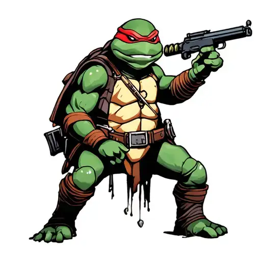 ninja turtle cop tattoo design idea