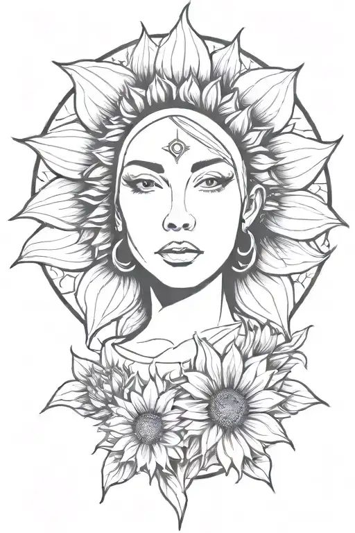 Sunflower Slut Nun tattoo design idea