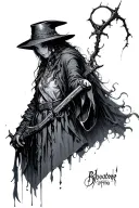 Bloodborne Hunter and Doll tattoo design idea