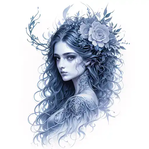 hades, persephone, cyberus, spring, underworld tattoo design idea