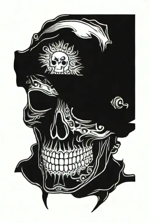 skull welding mask adorned tattoo design idea
