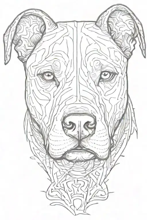 Pitbull head tattoo design idea