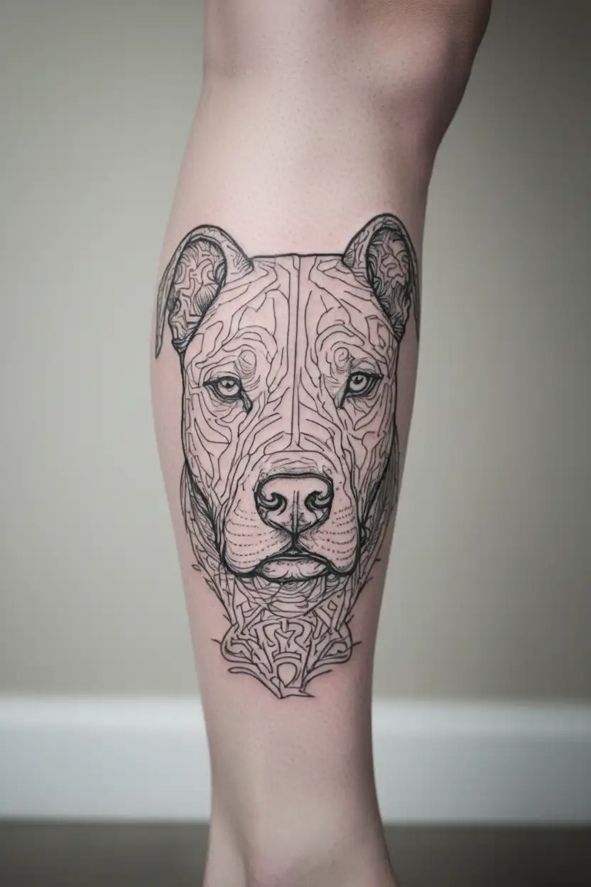 Pitbull head tattoo design idea