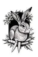 Hare and sex with carrots tattoo design idea
