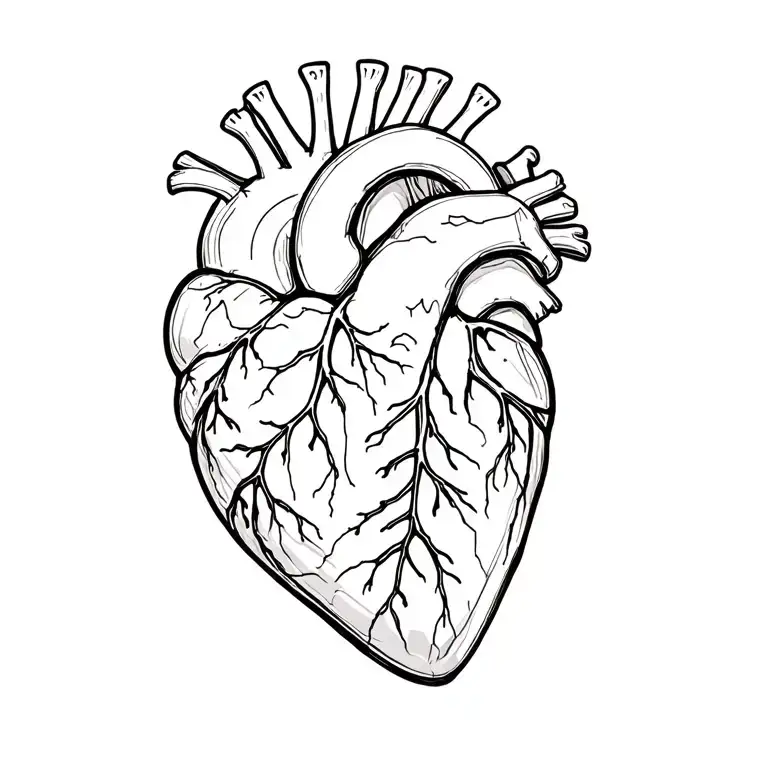 Human heart in 3D tattoo tattoo design idea