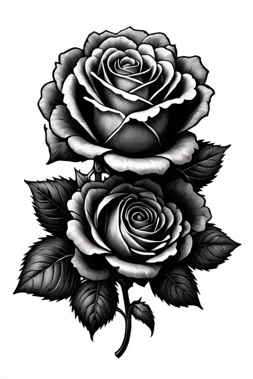 vine rose tattoo design idea