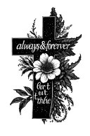 cross out of the words always&forever  tattoo design idea