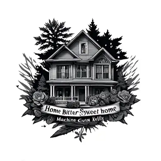 Home bitter Sweet home by Machine Gun Kelly tattoo design idea