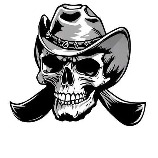 Cowboy Skull tattoo design idea