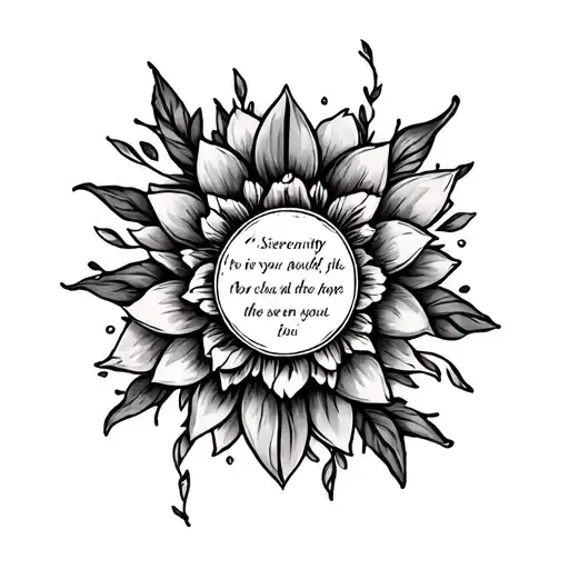 serenity prayer tattoo design idea
