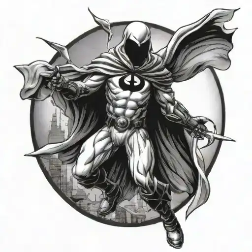 moon knight marvel tattoo design idea