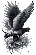 falling angle wings tattoo design idea