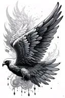 falling angle wings tattoo design idea