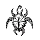 turtle with navigation compass tattoo design idea