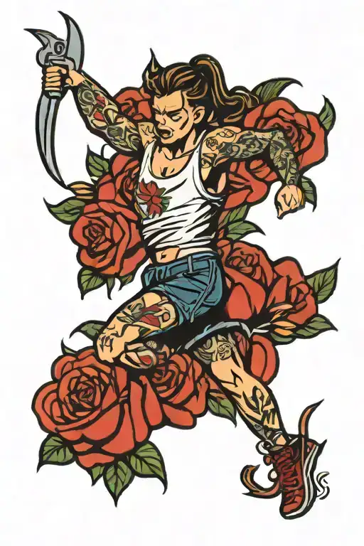 mental health running feeling free  tattoo design idea