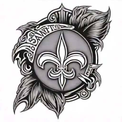 1998, basketball, new orleans saints logo tattoo design idea