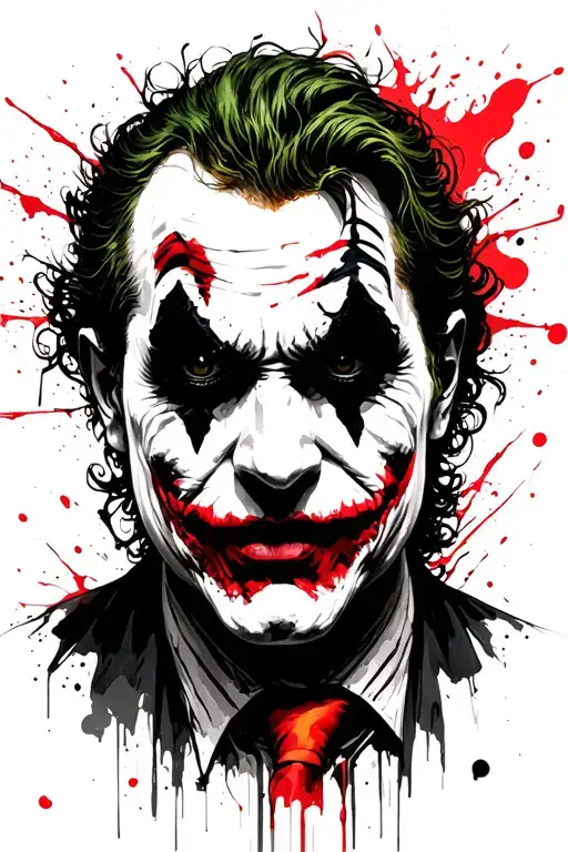 the joker why so surious black and white drawing tattoo design idea