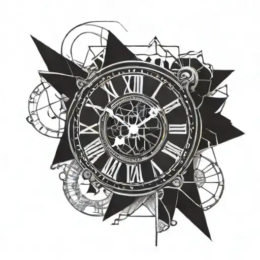 simple Roman numeral clock face tattoo design idea