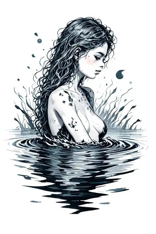 never really drowning but never really out of the water tattoo design idea