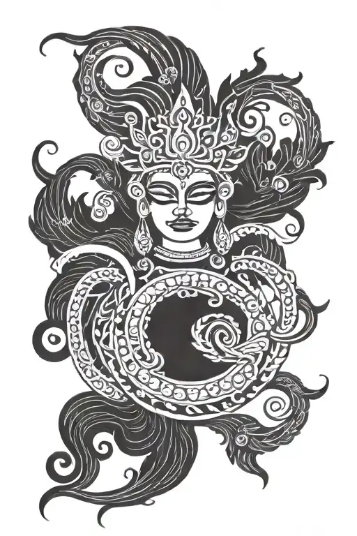 ravanan hair free spirit tattoo design idea