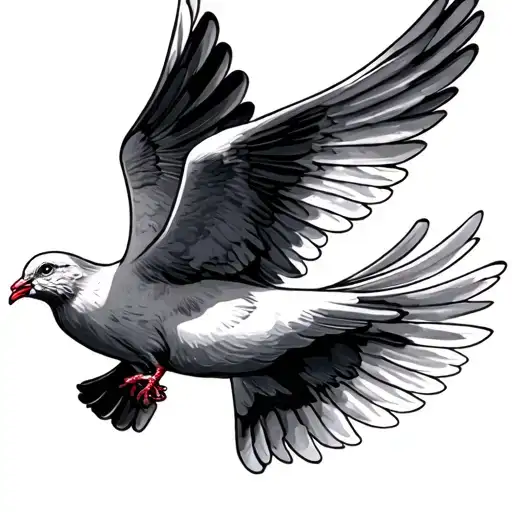Dove flying to heaven tattoo design idea