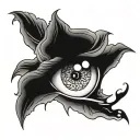 bleeding eye in rose tattoo design idea