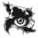 bleeding eye in rose tattoo design idea