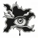 bleeding eye in rose tattoo design idea