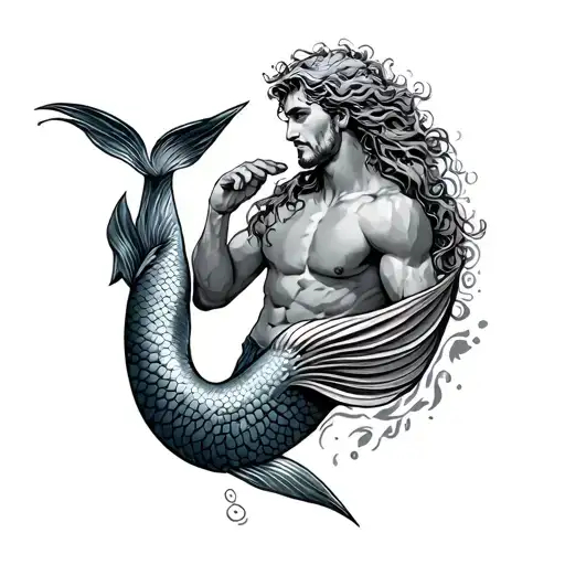 Gay Merman tattoo design idea
