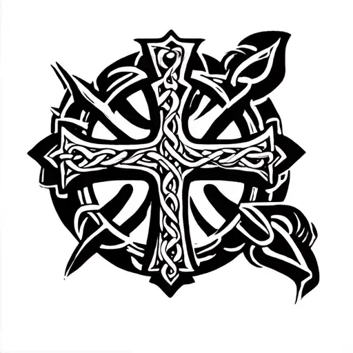 Celtic Cross Dad tattoo design idea